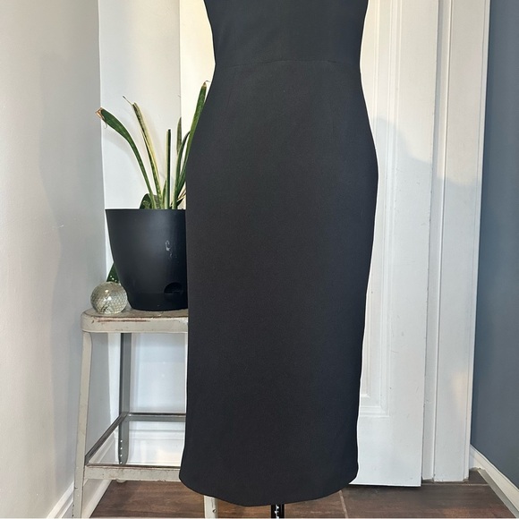 Dress The Population Lita Dress Sleeveless Tie Shoulder Sheath Black small - Picture 3 of 16